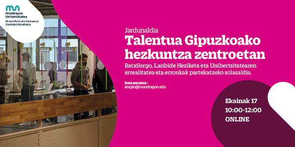Talentua Gipuzkoako Hezkuntza Zentroetan jardunaldia online